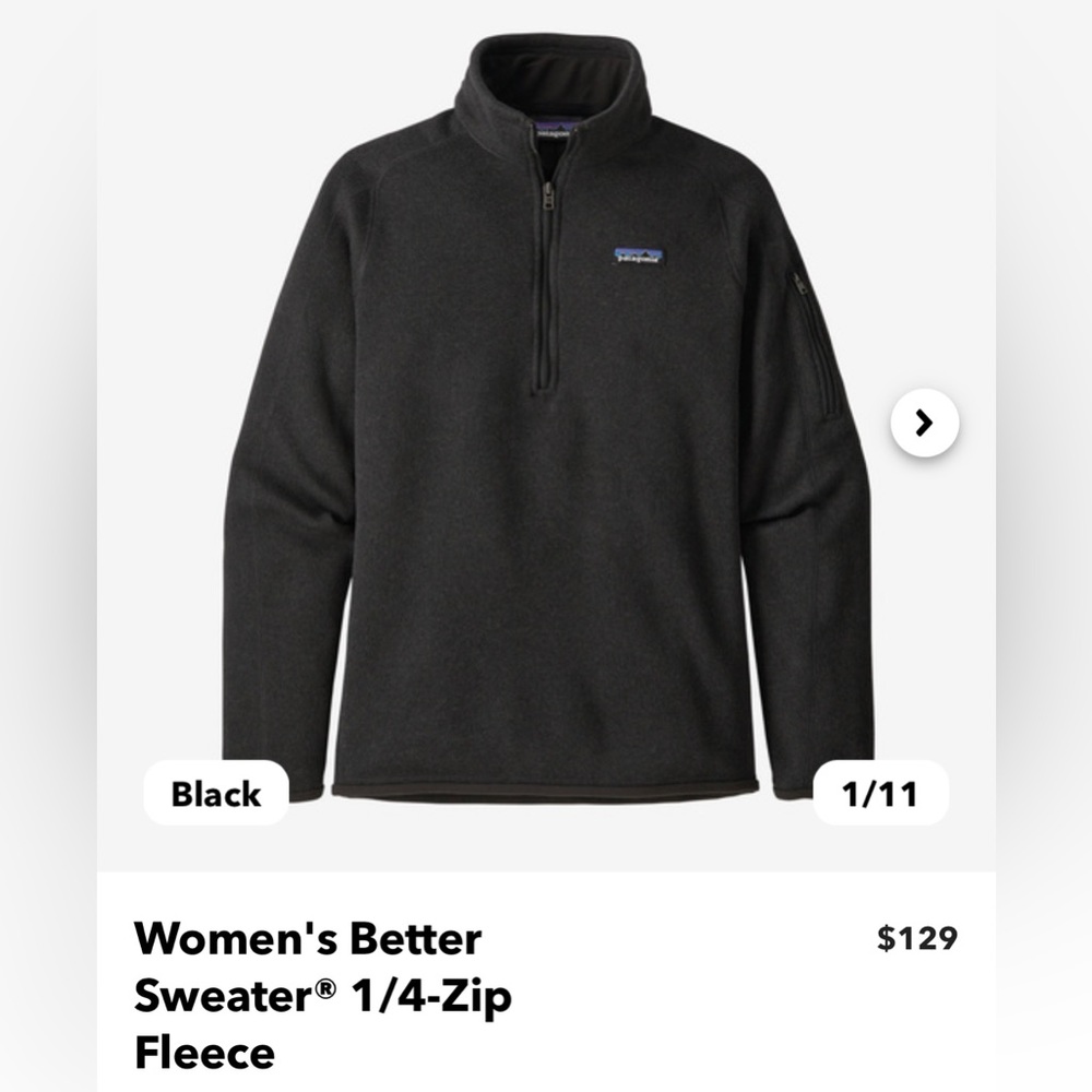 Patagonia Women’s better sweater 1/4 zip fleece